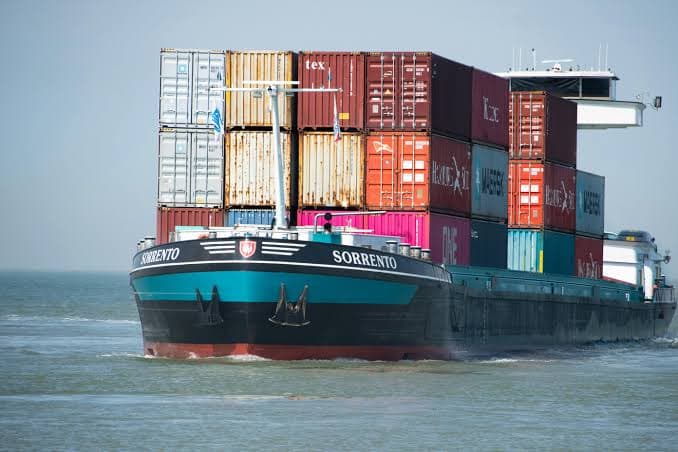 Vessel at sea connected via satellite